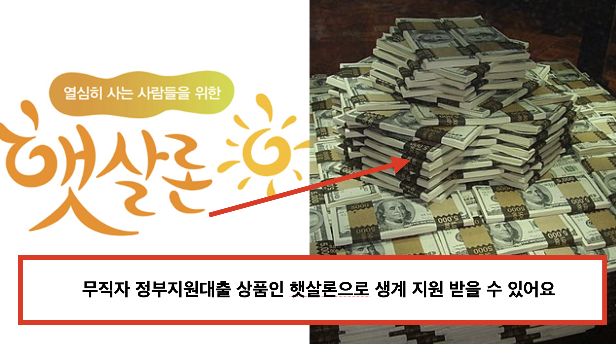 무직자 정부지원대출 생활자금 햇살론