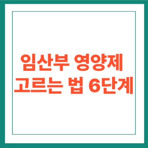 임산부 영양제 고르는 법 6단계