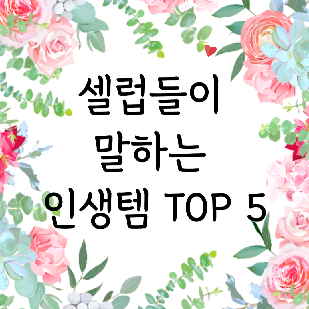 셀럽들이 말하는 인생템 TOP 5