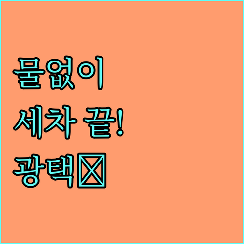 내 차를 빛내는 워터리스 세차: 단계