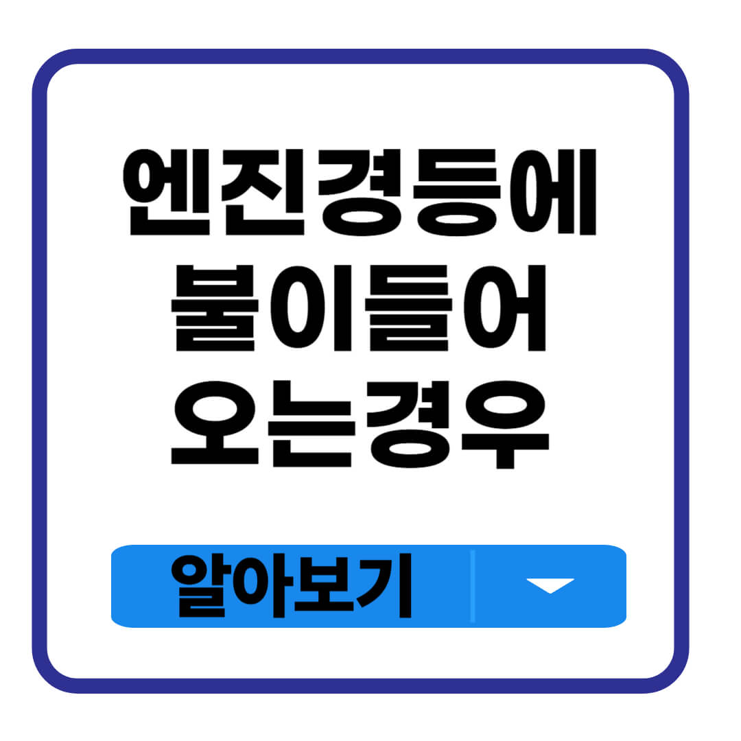엔진 경고등에 불이들어오는 경우