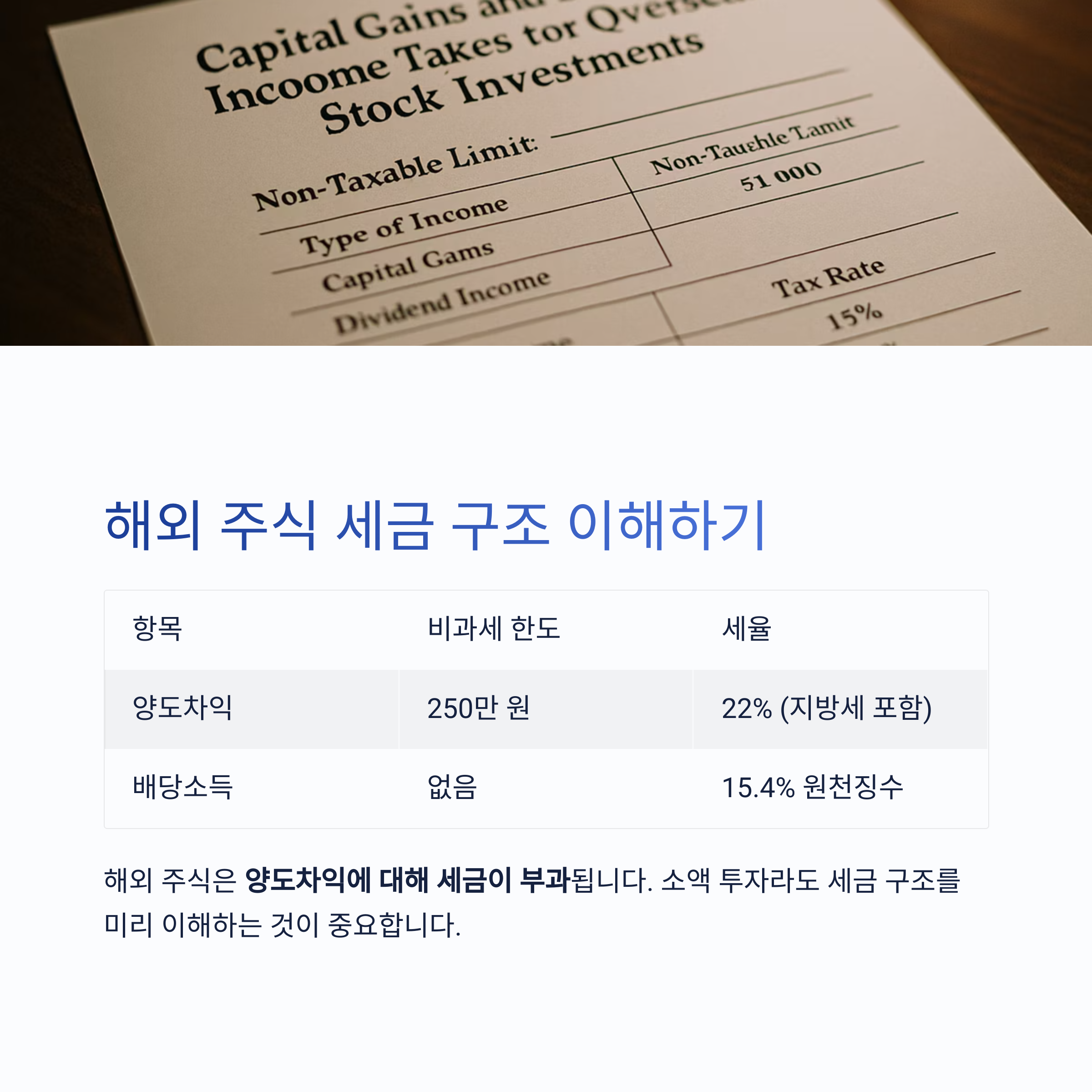 해외주식 세금 구조 이해하기