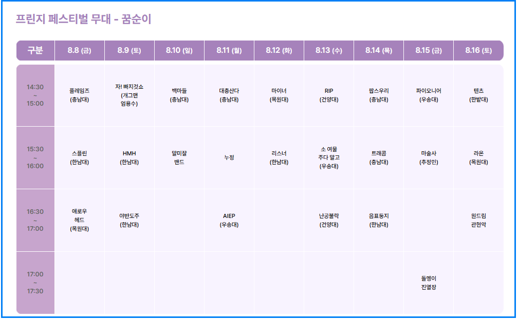 2025 대전 0시축제 일정·라인업