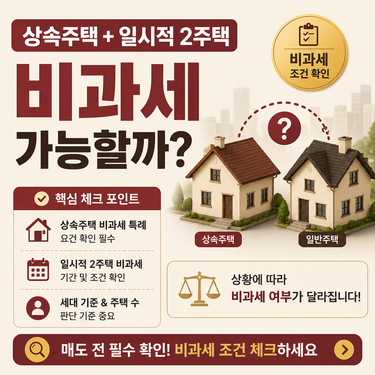 상속주택 일시적 2주택 비과세 조건 안내