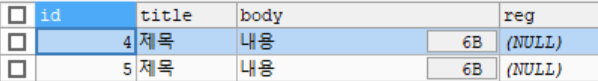 SELECT FROM where : 기존 데이터에서 특정 조건을 건 값을 조회하는 화면 확인