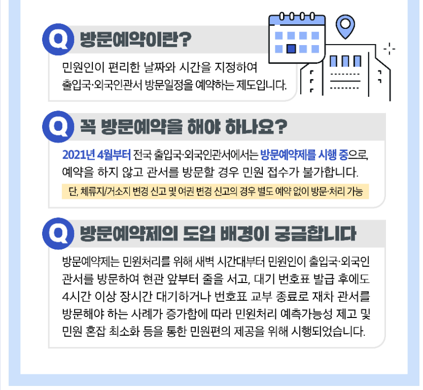 외국인 등록증 방문예약