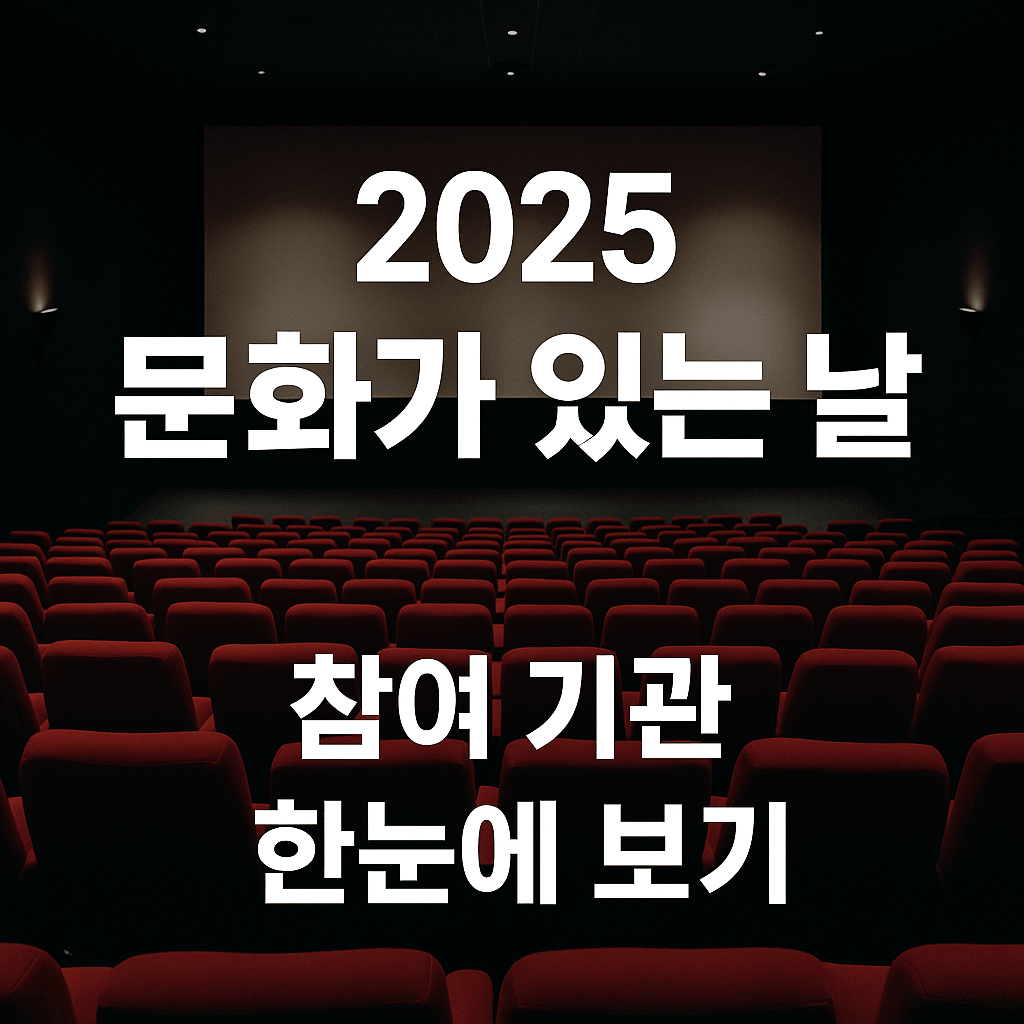 2025 문화가 있는 날 참여 기관 보기 (지역별/시설별 정리)