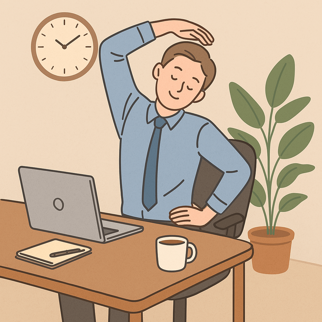 앉아서 일하는 직장인을 위한 뻐근함 해소