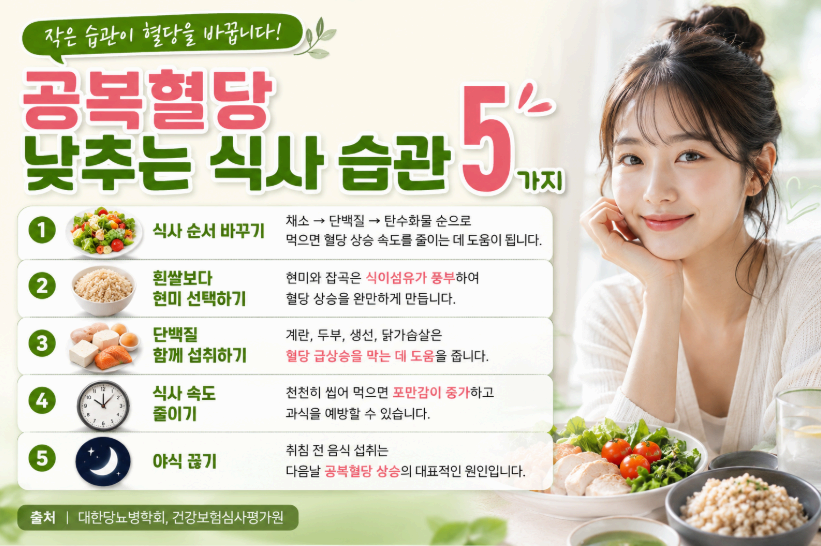 공복혈당 낮추는 식사습관 5가지 이미지사진