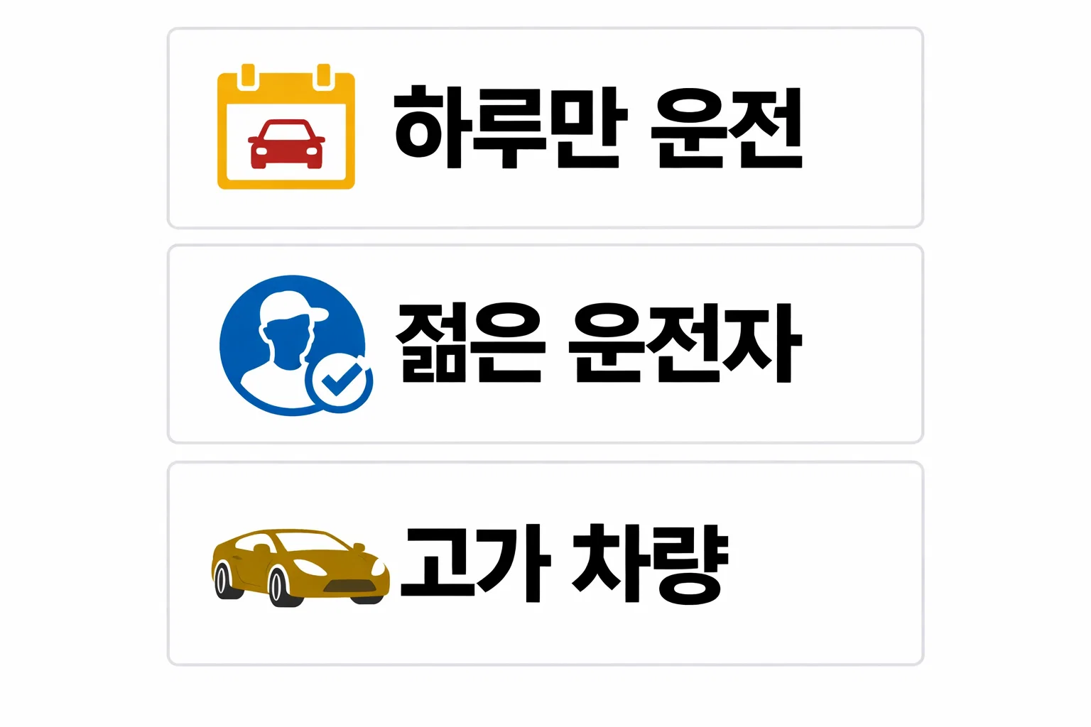 일일 자동차보험이 하루만 필요한 경우와 비추천되는 상황을 구분해 합리적인 선택 기준을 정리한 안내 이미지