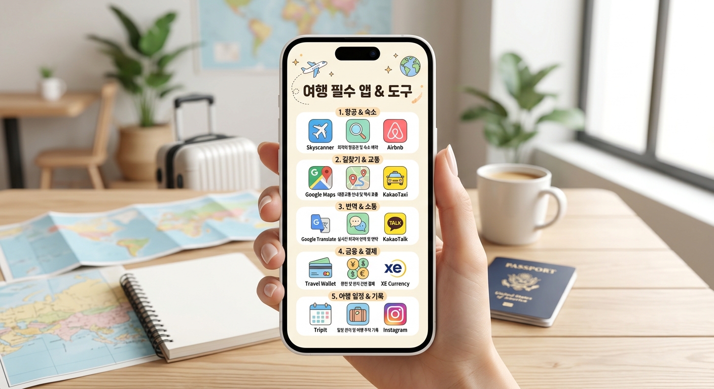 한국 여행을 더 편리하게 만들어줄 필수 여행 앱과 도구들을 정리했습니다.