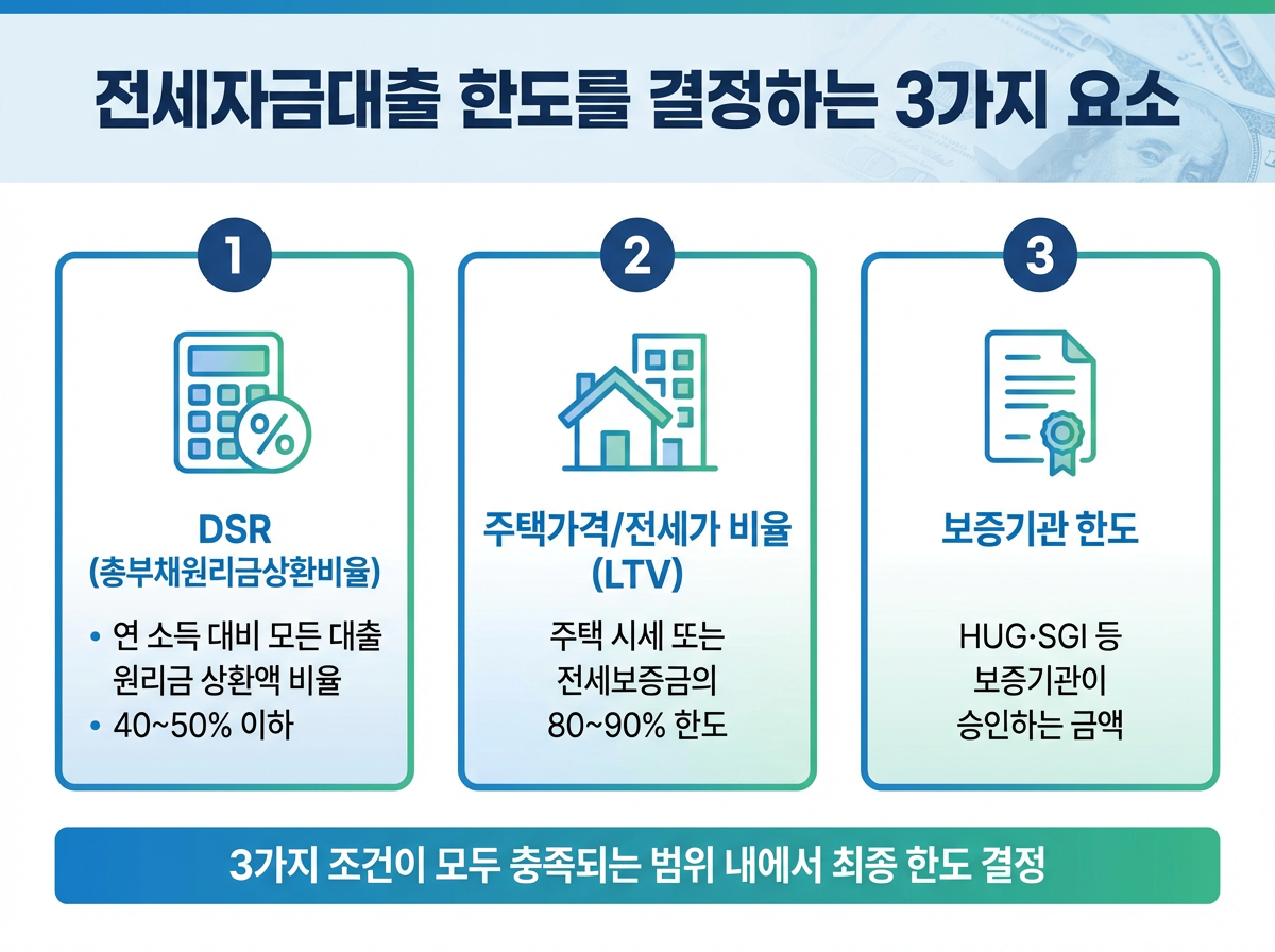 전세자금대출 한도 결정 3가지 요소