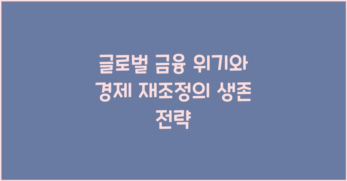 글로벌 금융 위기와 경제 재조정