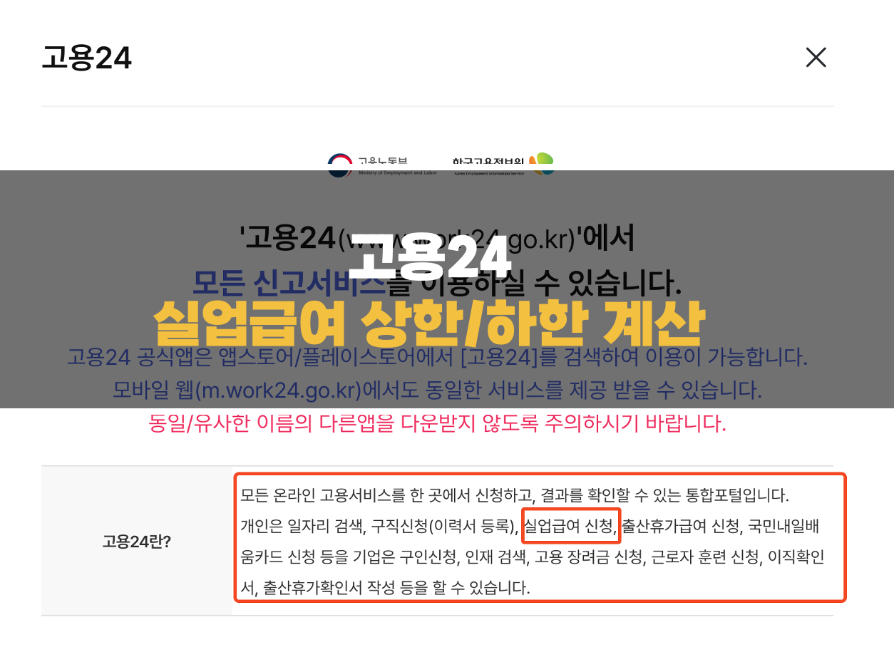 실업급여 상한액 하한액