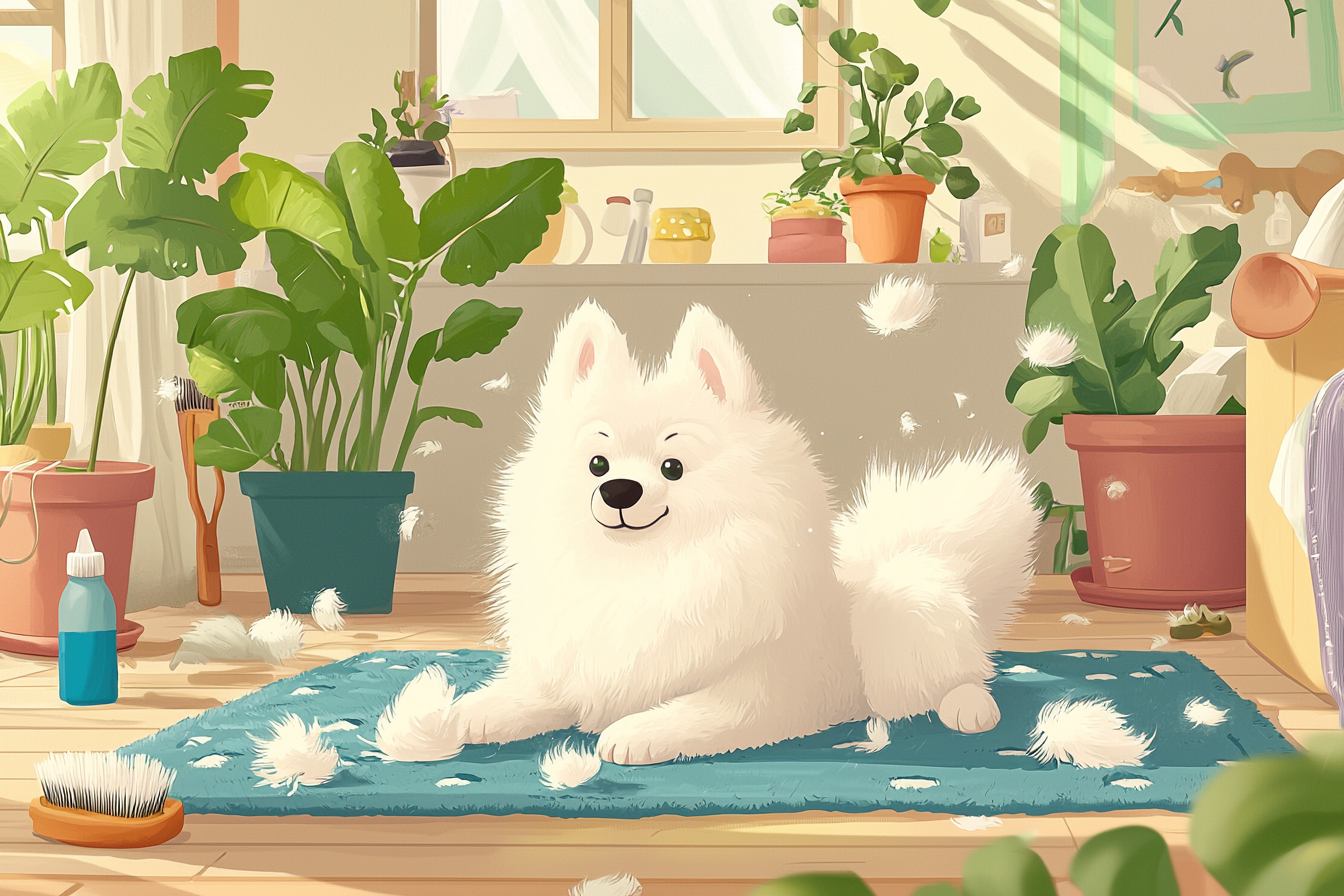 samoyed dog shedding