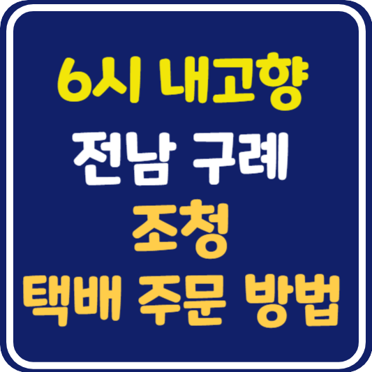 6시 내고향 구례 조청 택배 주문 방법