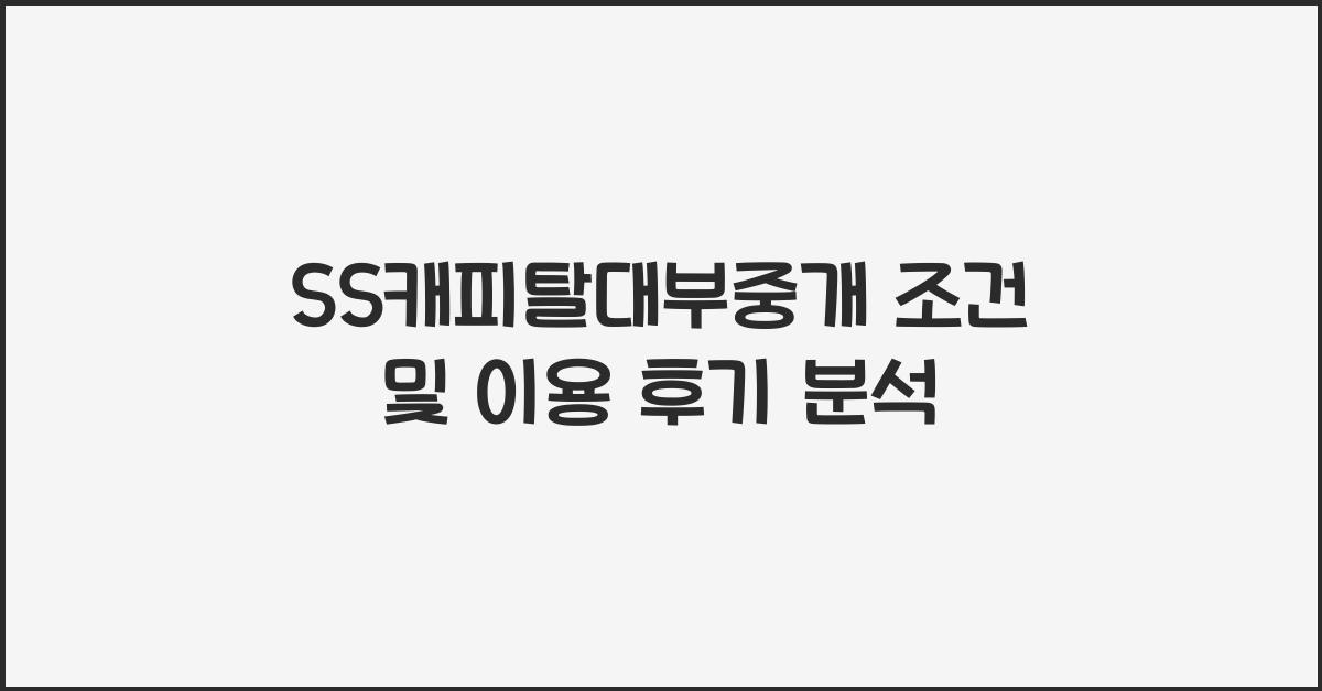 SS캐피탈대부중개