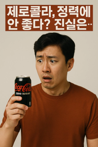 남성이 제로콜라 캔을 들고 당황스러운 표정을 짓는 장면