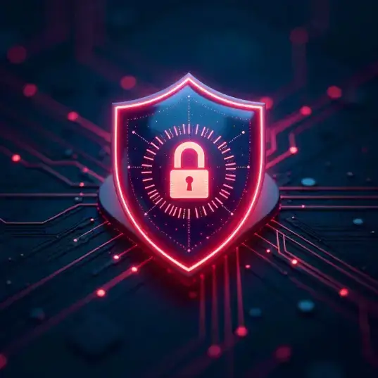 SKT 유심 무상 교체 이후 필요한 통신 보안 설정을 상징하는 방패와 자물쇠 아이콘. 유심 무료 교체 이후 필수 보안 설정 강조