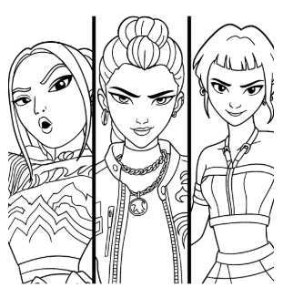 무료 AI로 K-POP Demon Hunters 색칠놀이