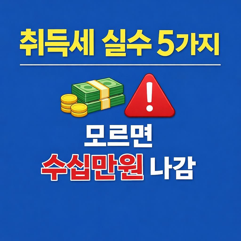 취득세 실수 5가지, 모르면 수십만 원 손해 보는 핵심 체크