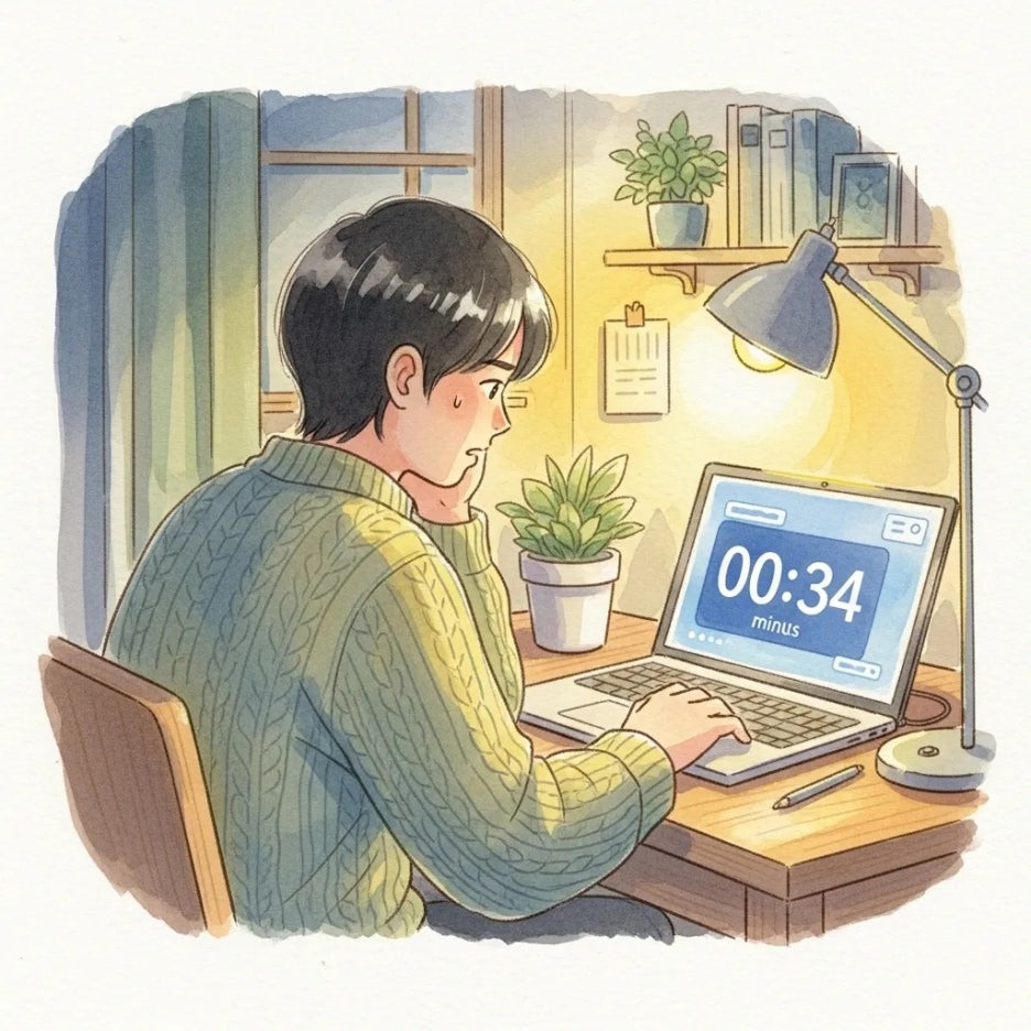 티켓 예매를 위해 집중하는 사람의 모습