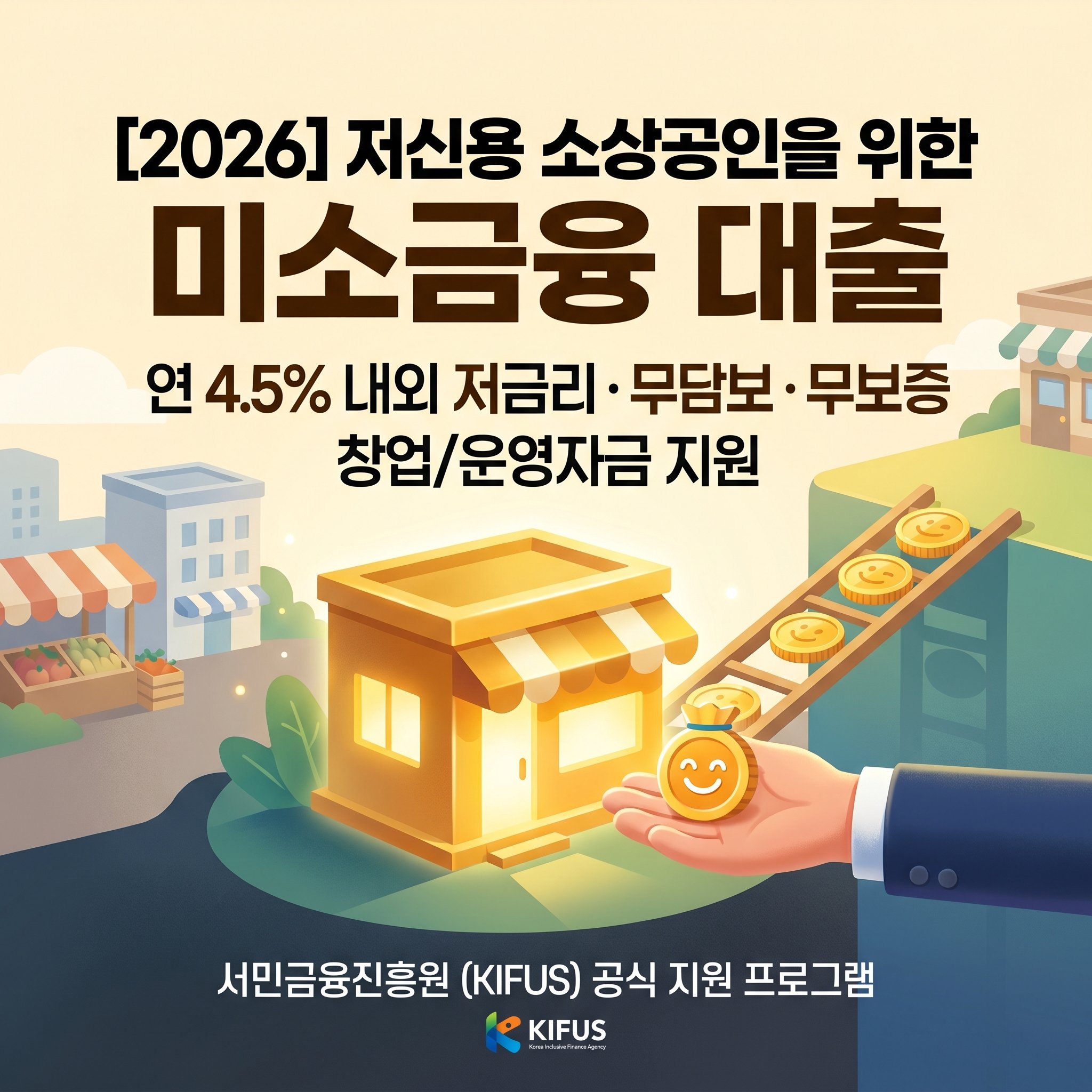 저신용 저소득 소상공인을 위한 서민금융진흥원 미소금융 창업자금 운영자금 대출 자격 조건 및 신청 방법 총정리