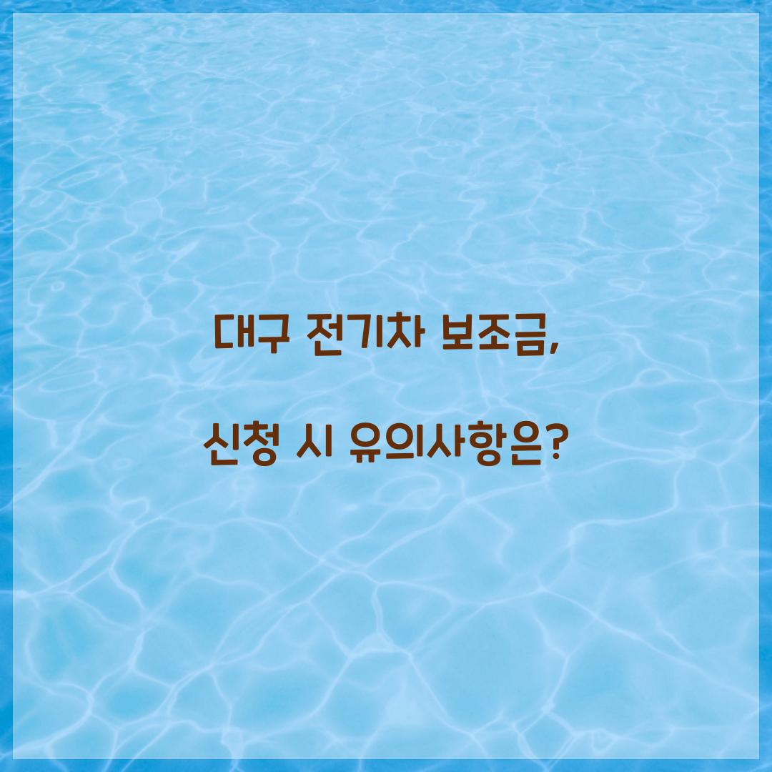 대구 전기차 보조금