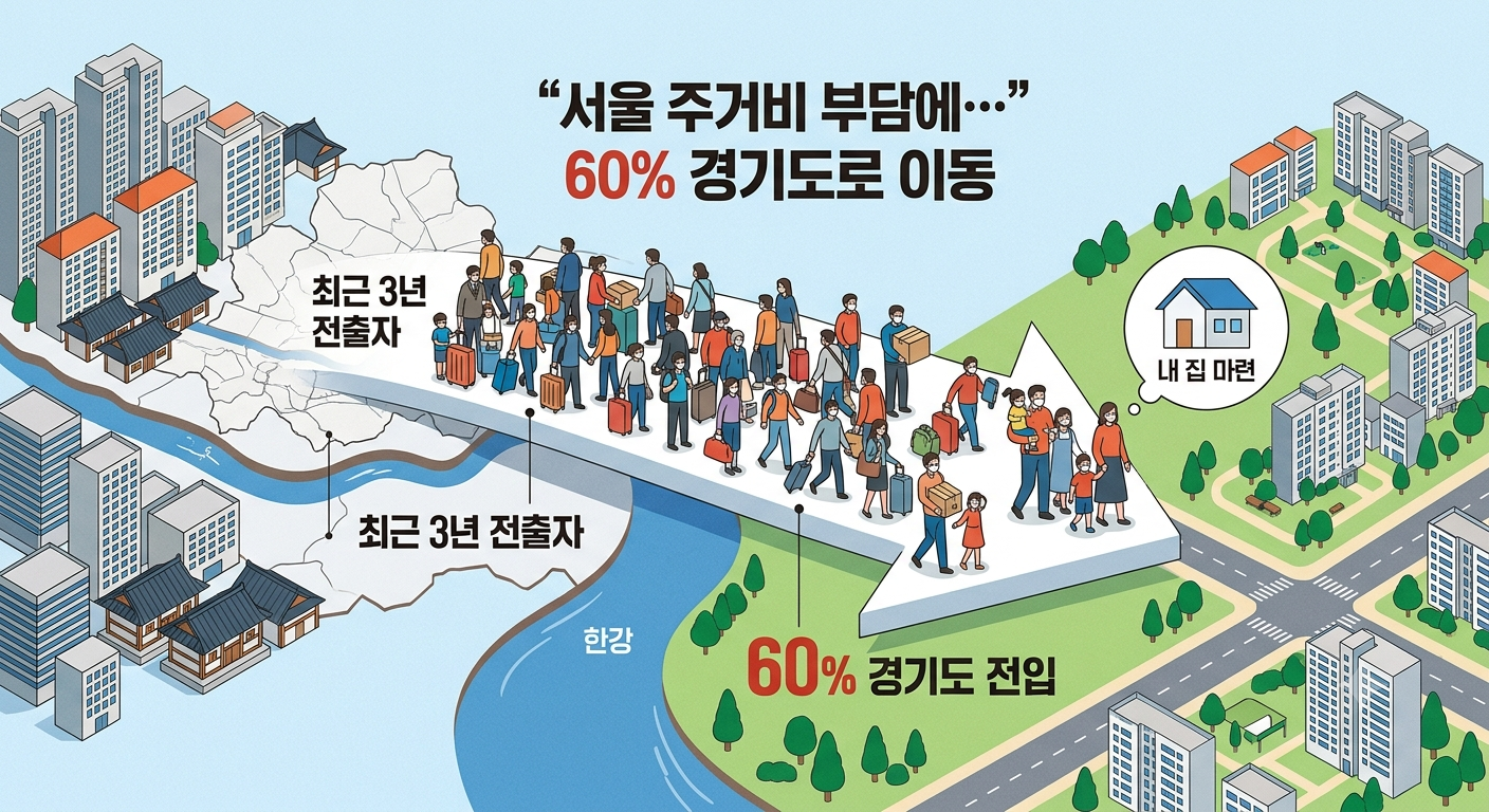 "서울 주거비 부담에…" 최근 3년 전출자 경기도로 이동