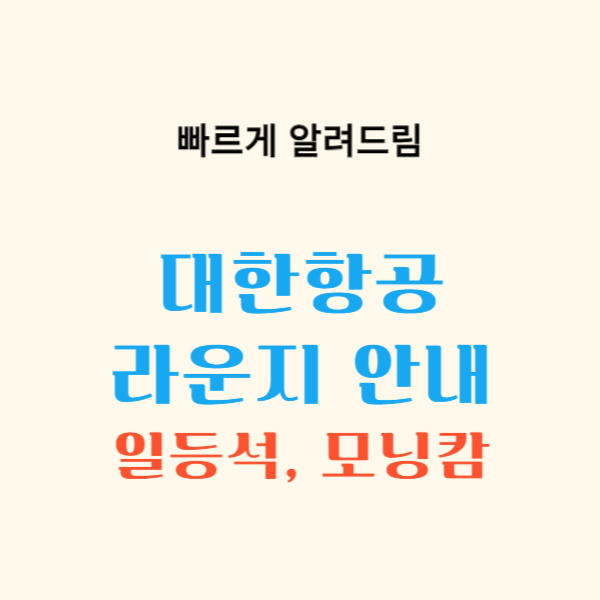대한항공 라운지 안내 일등석, 모닝캄 프레스티지
