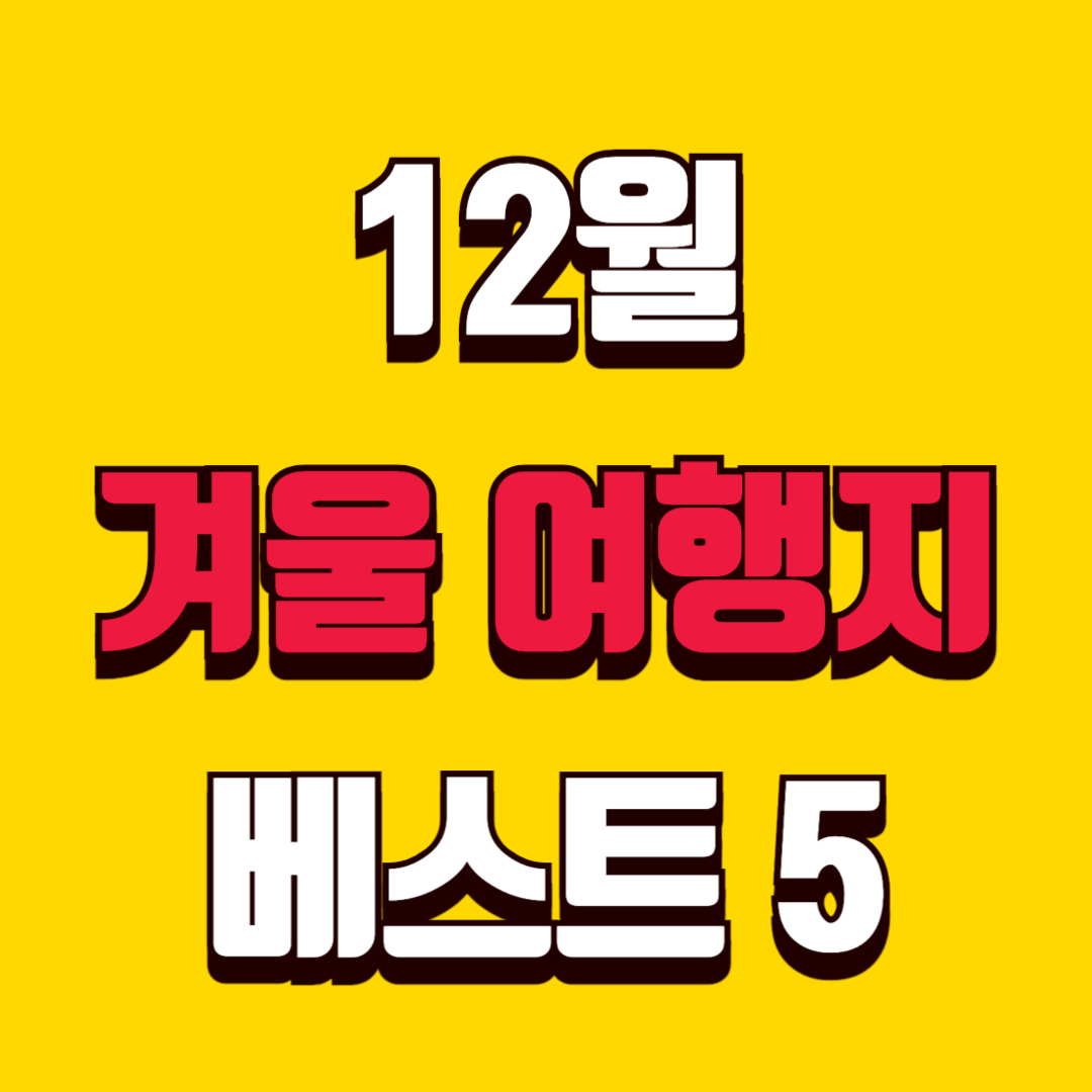 12월 국내 겨울 여행지 베스트 5