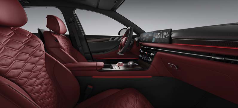 제네시스 G80 부분변경 색상: 옵시디언 블랙/세비아 레드 투톤