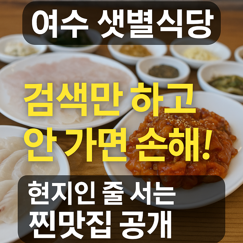 [여수 샛별식당] 검색만 하고 안 가면 손해! 진짜 맛집은 따로 있습니다
