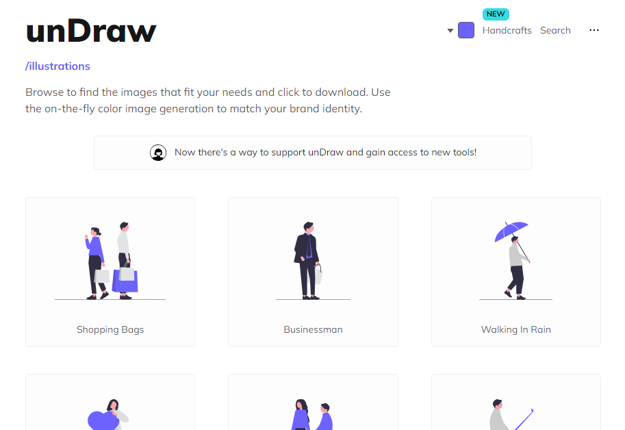 unDraw (언드로우): 색상 자유롭게 적용 가능한 해외 사이트