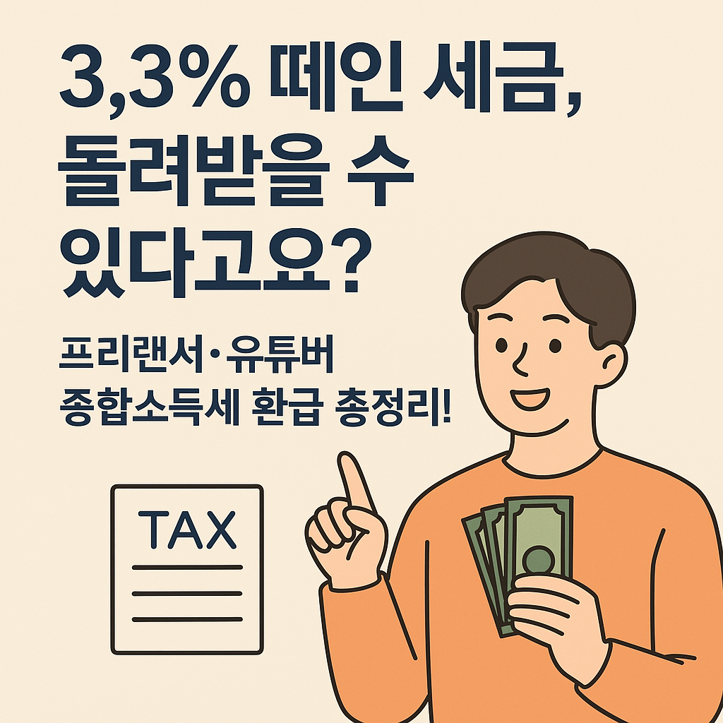 "3.3% 떼인 세금, 돌려받을 수 있다고요?"프리랜서·유튜버 종합소득세 환급 총정리!