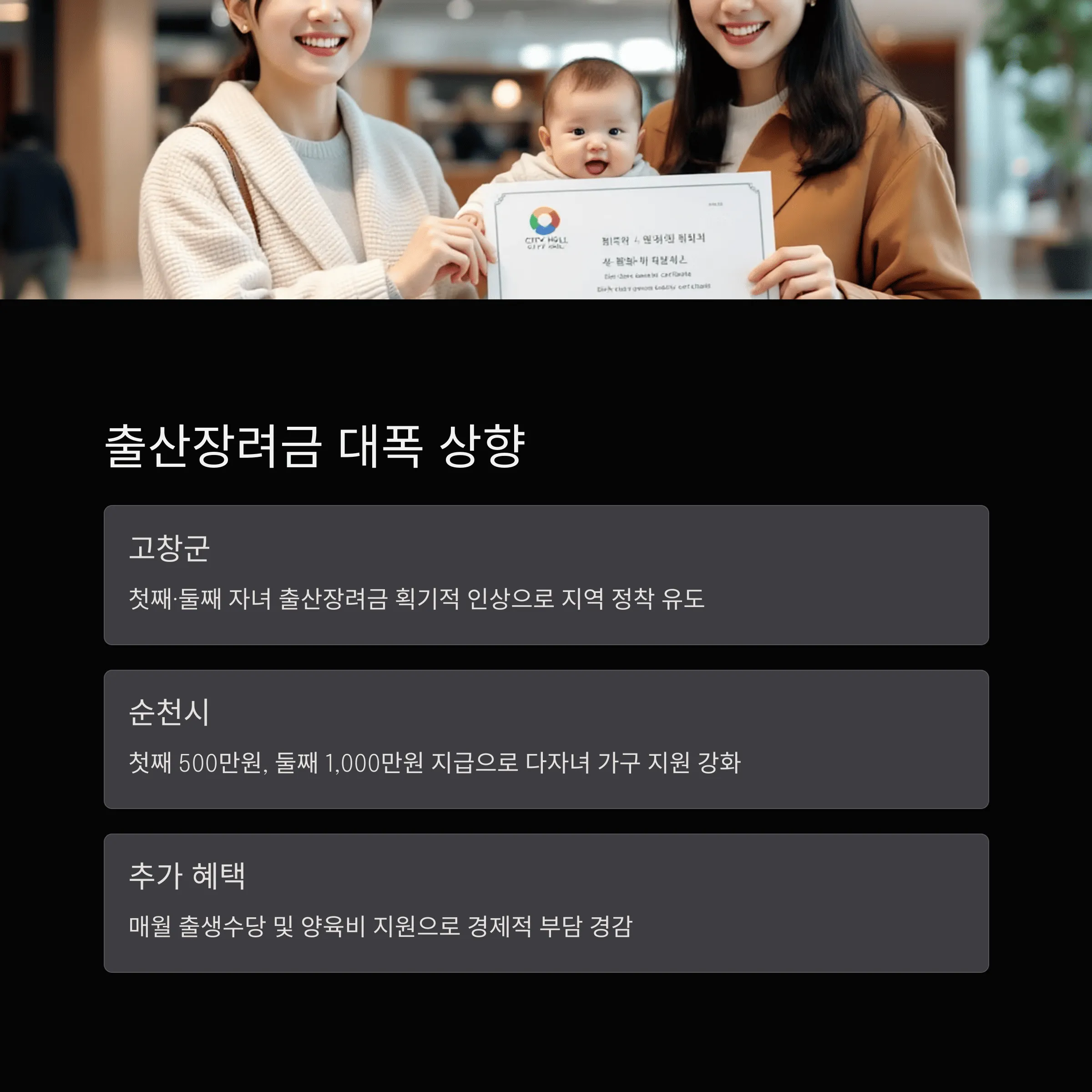 2025년 전국 지자체별 최신 출산 육아 정책