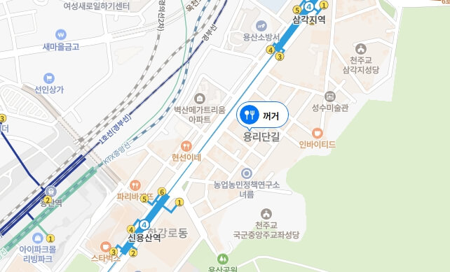 용리단길-중식당-위치