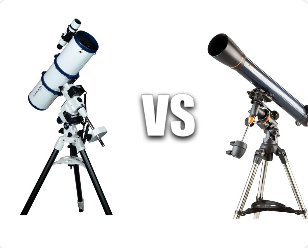 초보자가 망원경을 고르는 기준을 상징하는 두 가지 망원경 사진