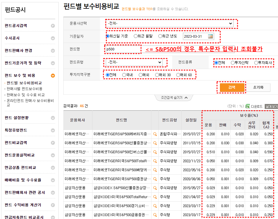 ETF 보수 비교 방법
