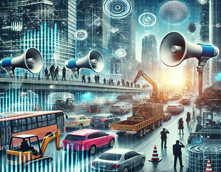 여러가지 소음을 나타내는 사진