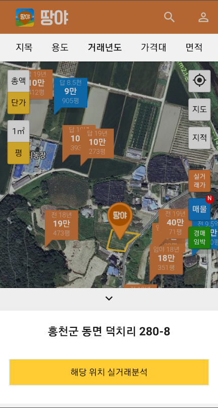 토지 실거래가 조회, 땅야, 매매, 부동산 매매 관련 정보, 토지 공시지가 조회, 공시지가