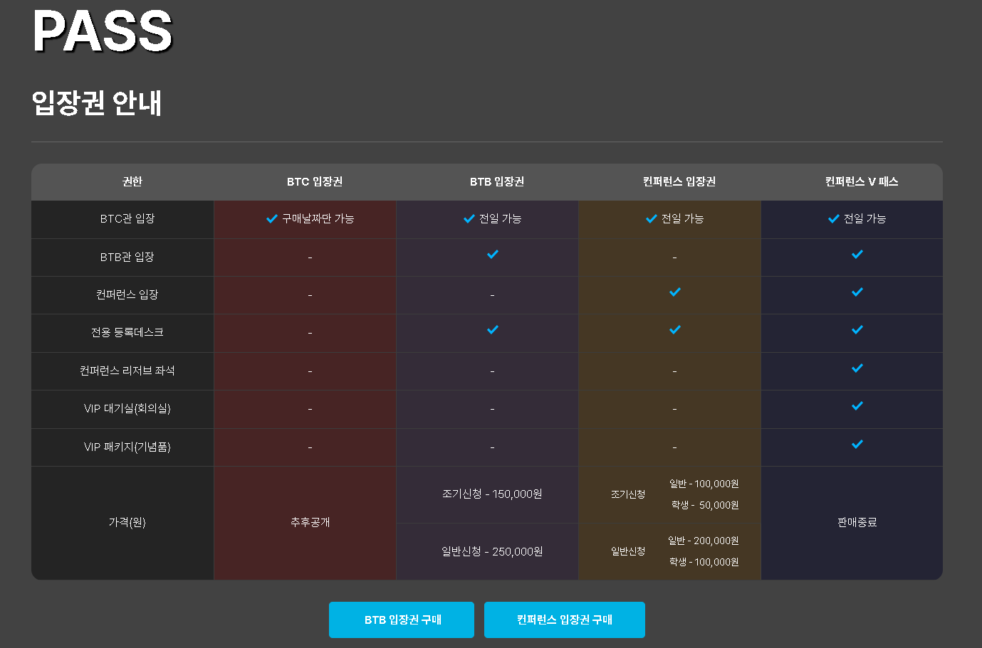 지스타 입장권 안내