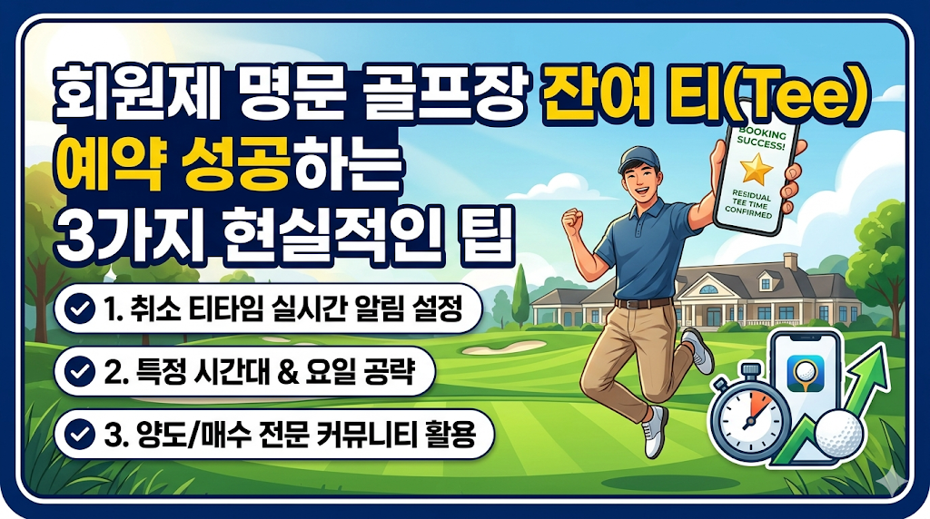 회원제 명문 골프장 잔여 티(Tee) 예약 성공하는 3가지 현실적인 팁