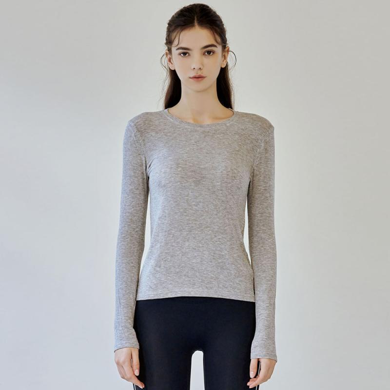 얼데이 라운드넥 슬림핏 롱슬리브