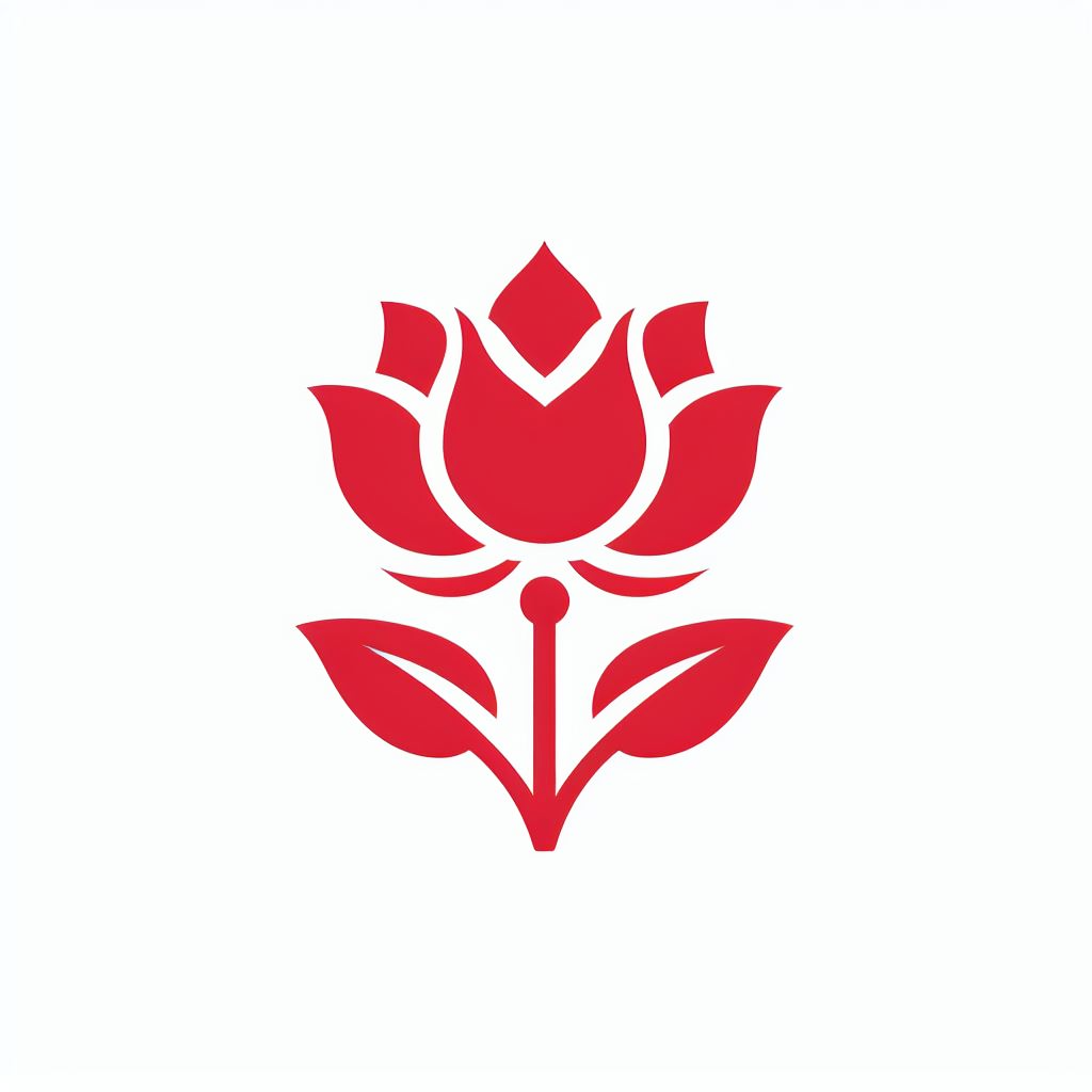 빨간색 맨드라미 꽃 로고 1