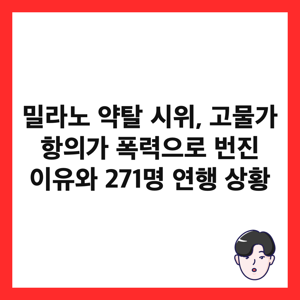 밀라노 약탈 시위, 고물가 항의가 폭력으로 번진 이유와 271명 연행 상황 썸네일
