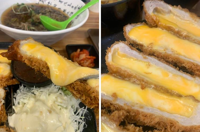 부드러운 치즈가 흘러내리는 치즈돈가스