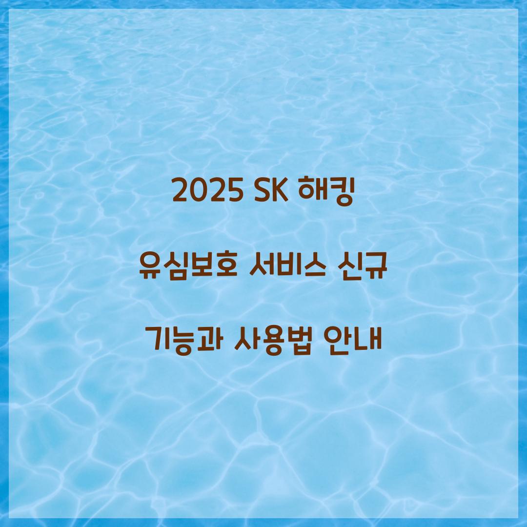 2025 SK 해킹 유심보호 서비스 신규 기능