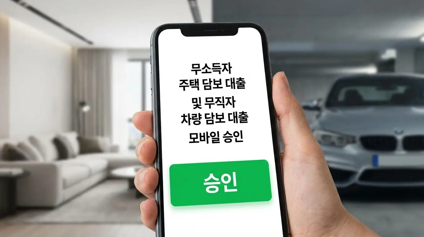 무 소득자 주택 담보 대출 및 무직자 차량 담보 대출 모바일 승인