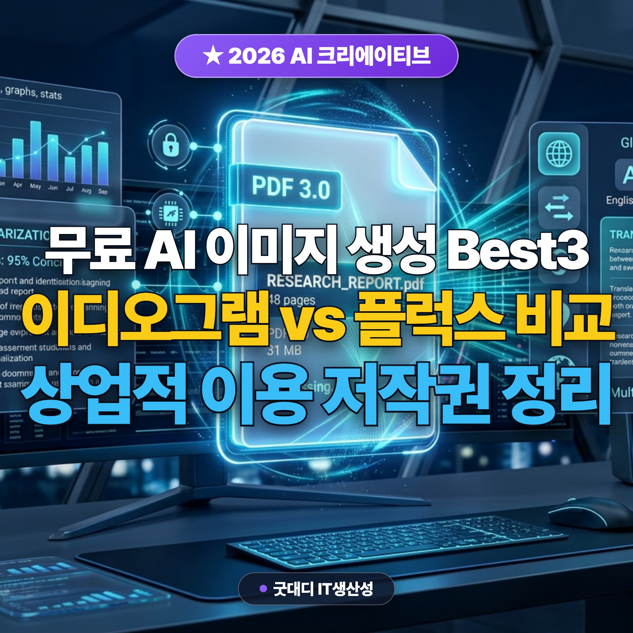 무료 AI 이미지 생성 툴 Best3 비교 및 상업적 저작권 대표 썸네일